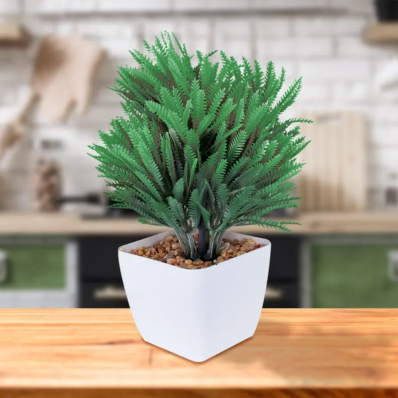 Planta Artificial Decorativa En Maceta, Color Verde 1