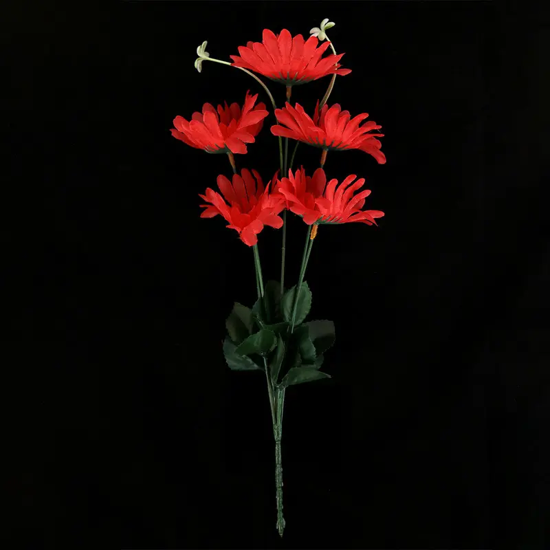 Planta Artificial, Margaritas Rojo, Decoración Artificial 1