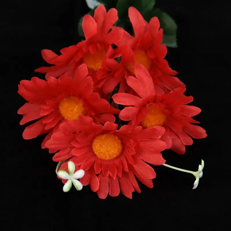 Planta Artificial, Margaritas Rojo, Decoración Artificial 2