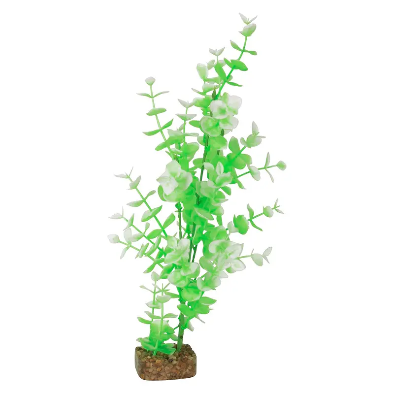 Planta Color Verde Con Blanco Para Acuarios, Glofish 1