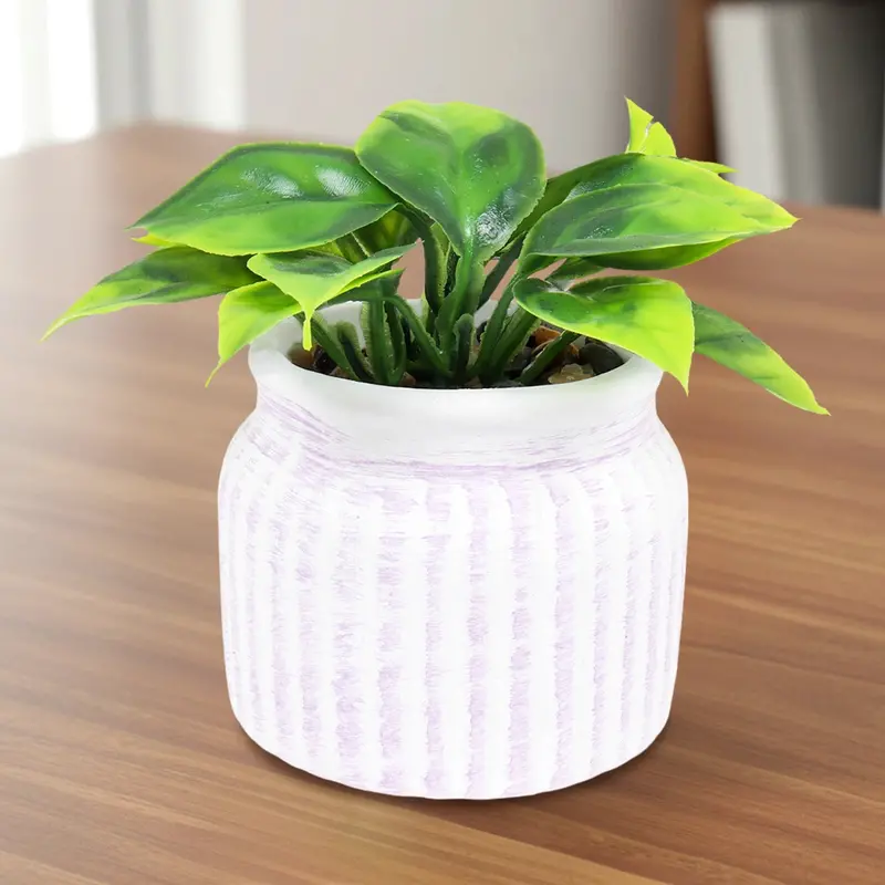 Planta Con Maceta Circular, Color Morado 2
