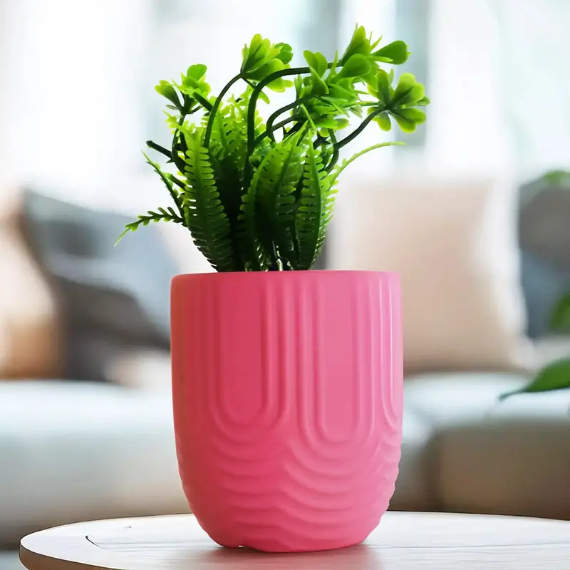 Planta Con Maceta, Textura Arcoíris, Color Rosa 2