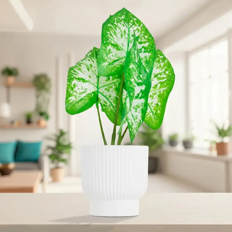 Planta Potus Artificial Con Maceta Blanca 1