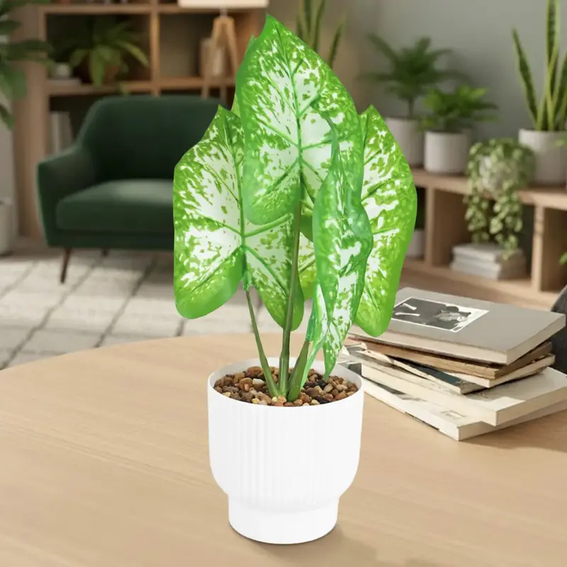 Planta Potus Artificial Con Maceta Blanca 2