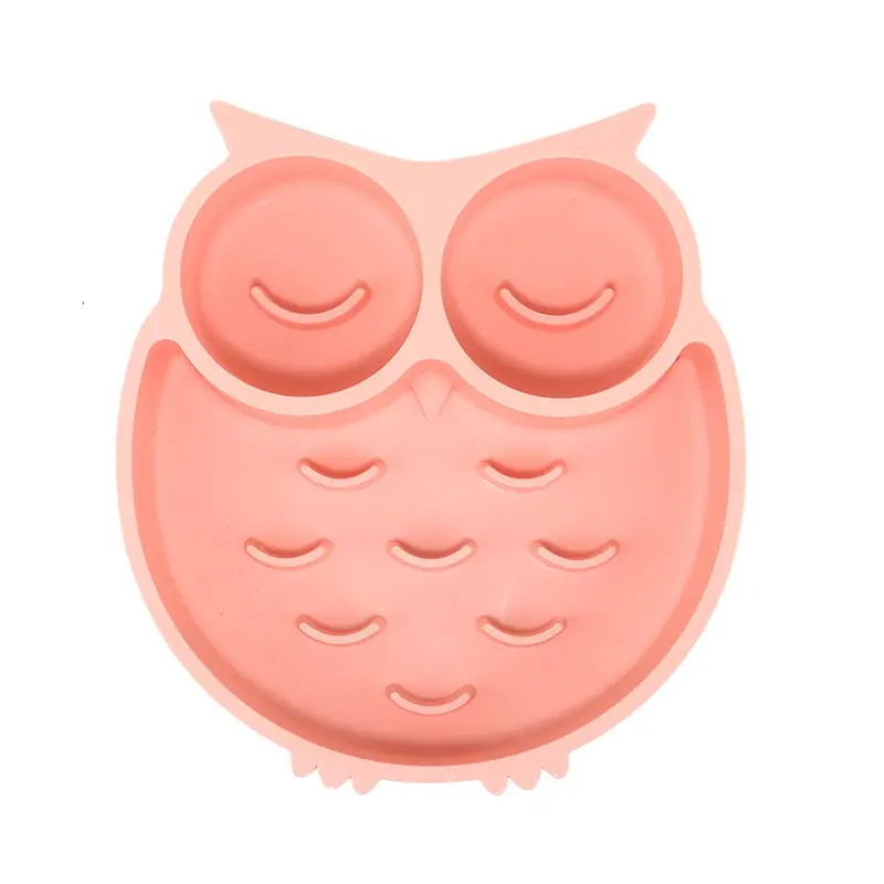 Plato Antiansiedad Para Mascotas, Forma De Búho, Color Salmón 2