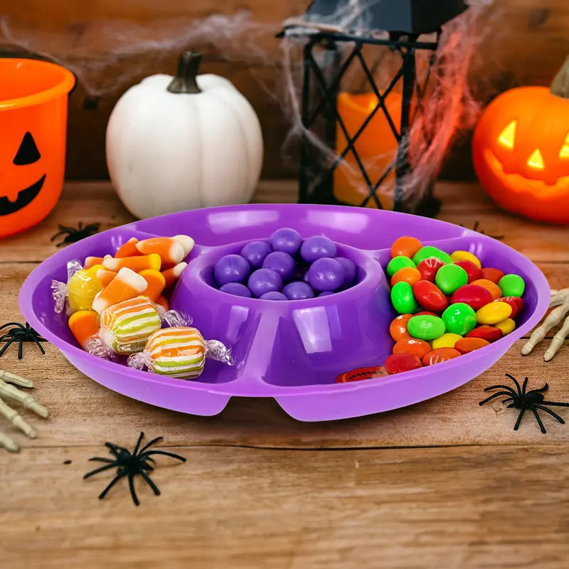 Plato Botanero Redondo Con 4 Compartimentos, Halloween 1