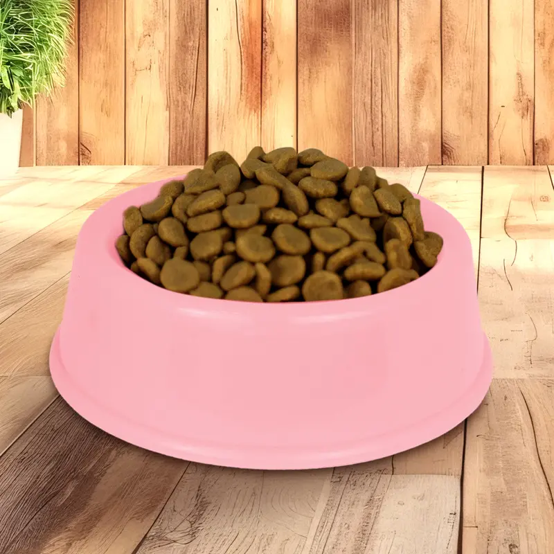 Plato Color Rosa Para Mascota 1