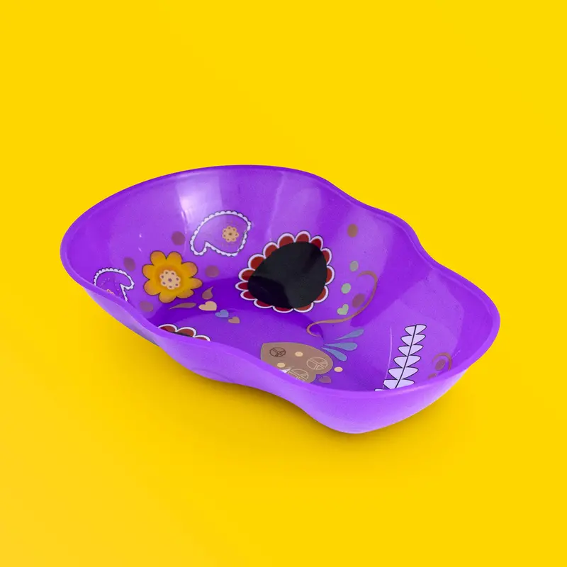 Plato Con Diseño De Calavera De Azúcar Color Morado 2