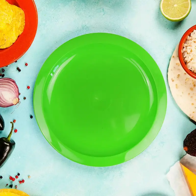 Plato De Plástico, Color Verde 2