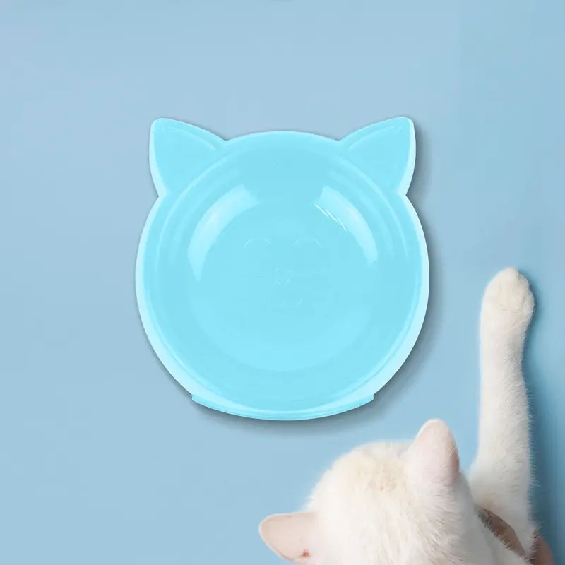 Plato De Plástico Con Diseño De Gatito Color Azul Cielo 2