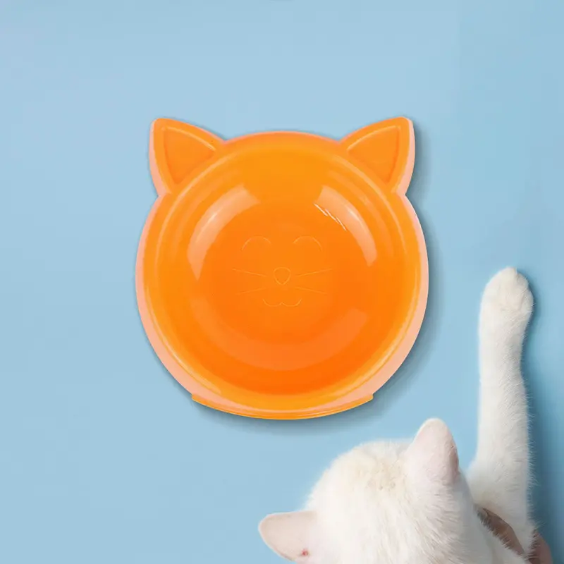 Plato De Plástico Con Diseño De Gatito Color Naranja 2