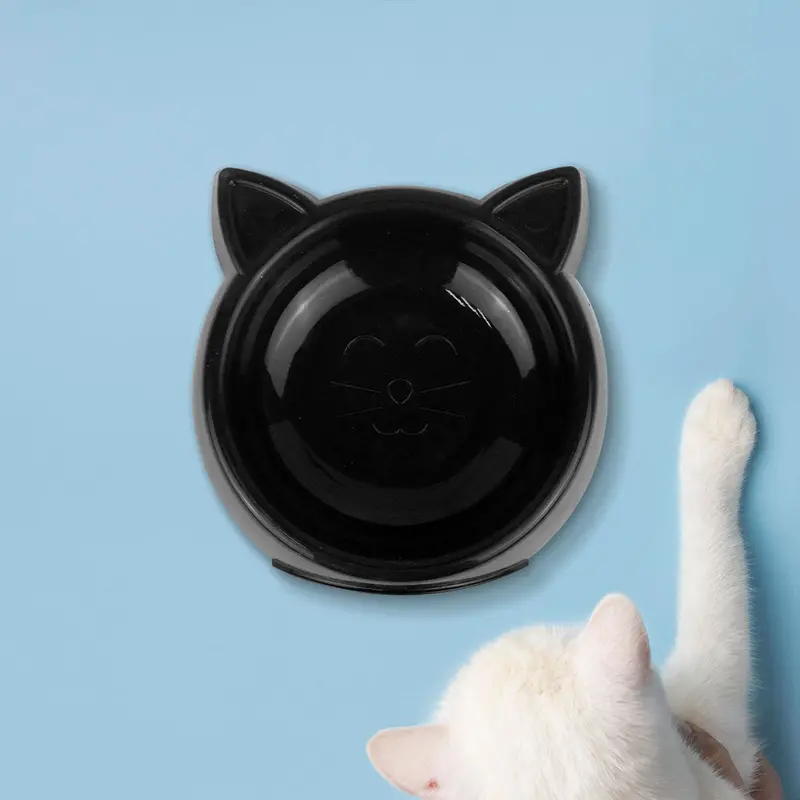 Plato De Plástico Con Diseño De Gatito Color Negro 2