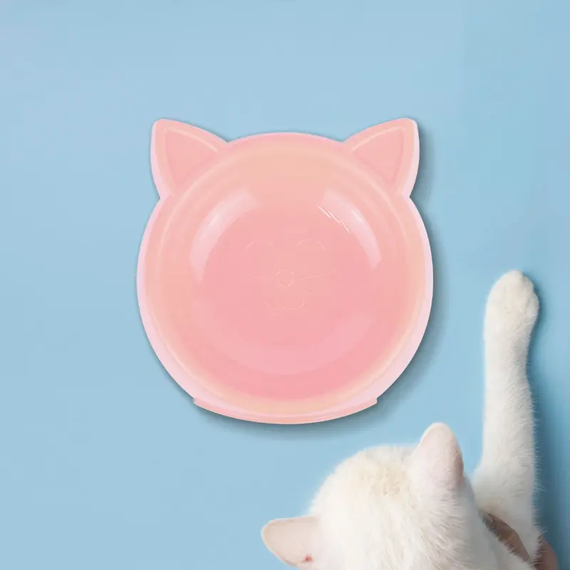 Plato De Plástico Con Diseño De Gatito Color Rosa Palo 2