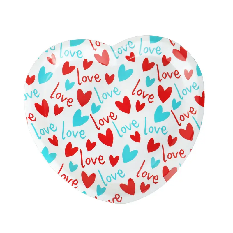 Plato De Plástico En Forma De Corazón "Love" 2