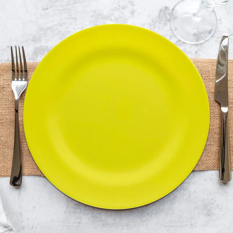 Plato De Servicio, Color Amarillo, 6 Pzas 1