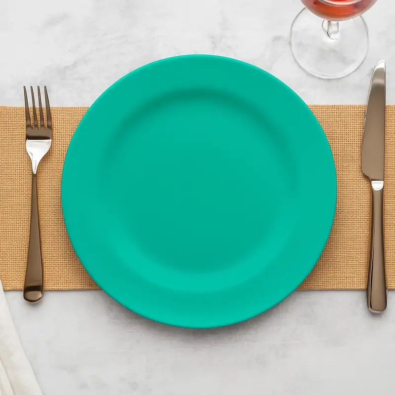 Plato De Servicio, Color Aqua, 6 Pzas 1