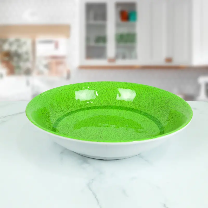 Plato Hondo Melamina Color Verde 27.8 Cm 1