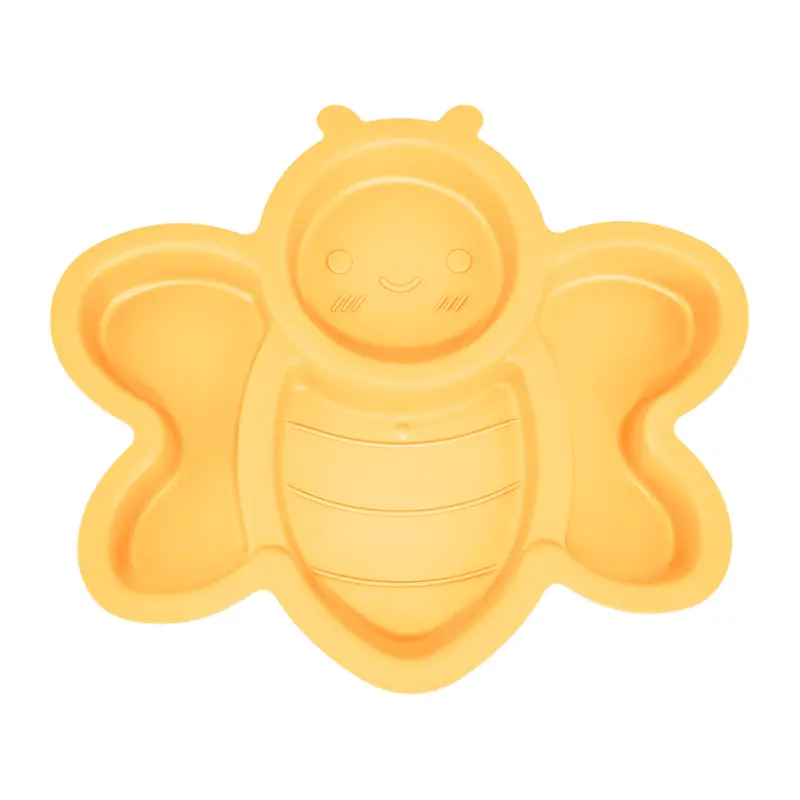 Plato Infantil Con Diseño De Abeja, Color Amarillo 2