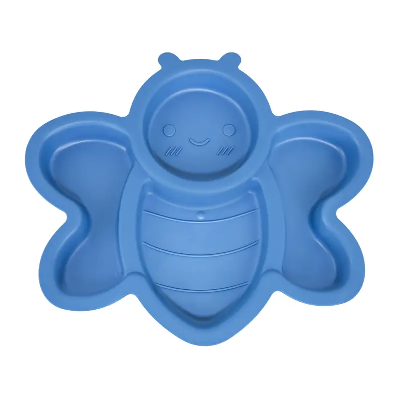 Plato Infantil Con Diseño De Abeja, Color Azul 2