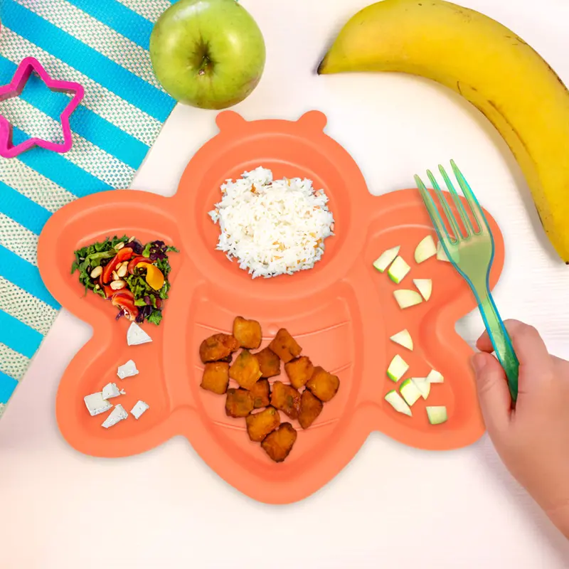 Plato Infantil Con Diseño De Abeja, Color Naranja 1