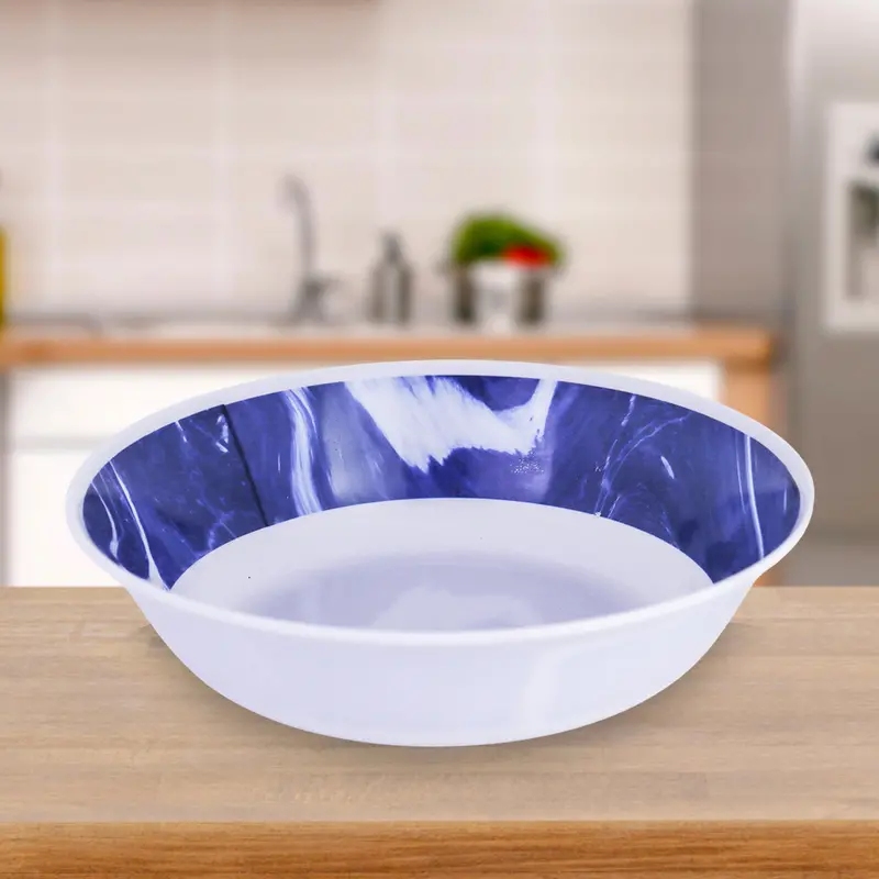Plato Para Sopa Color Azul Con Blanco,19 Cm 1