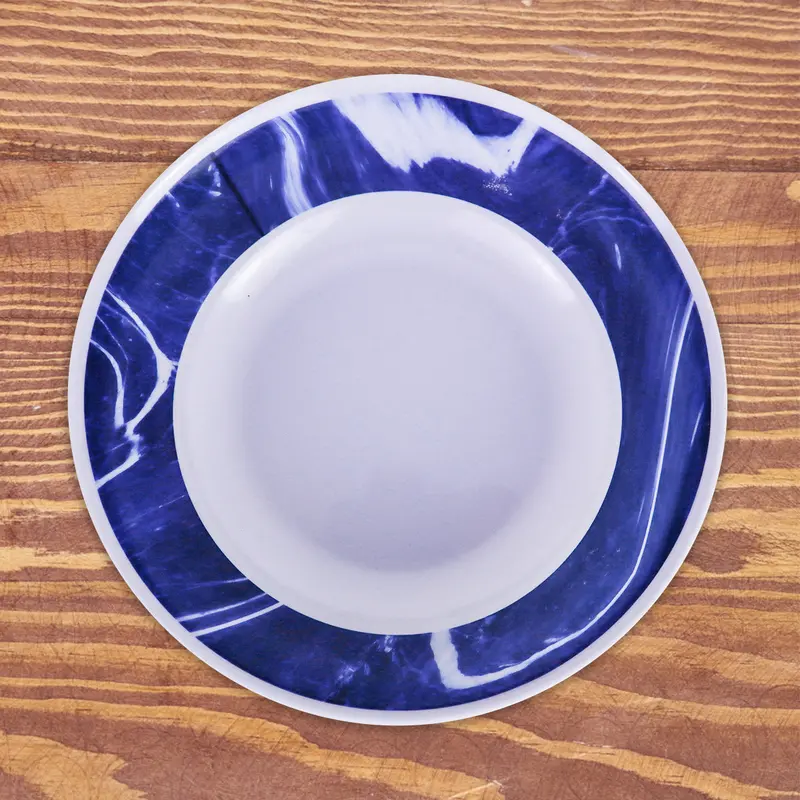 Plato Para Sopa Color Azul Con Blanco,19 Cm 2