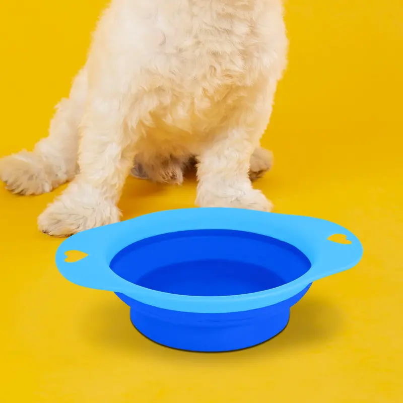 Plato Plegable Color Azul Para Mascota 1