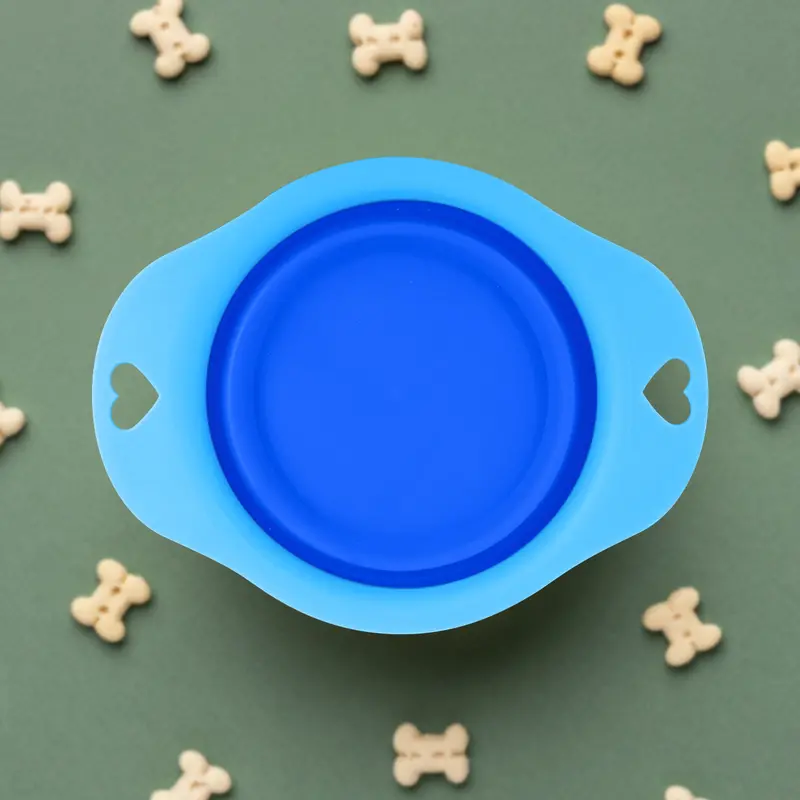 Plato Plegable Color Azul Para Mascota 2