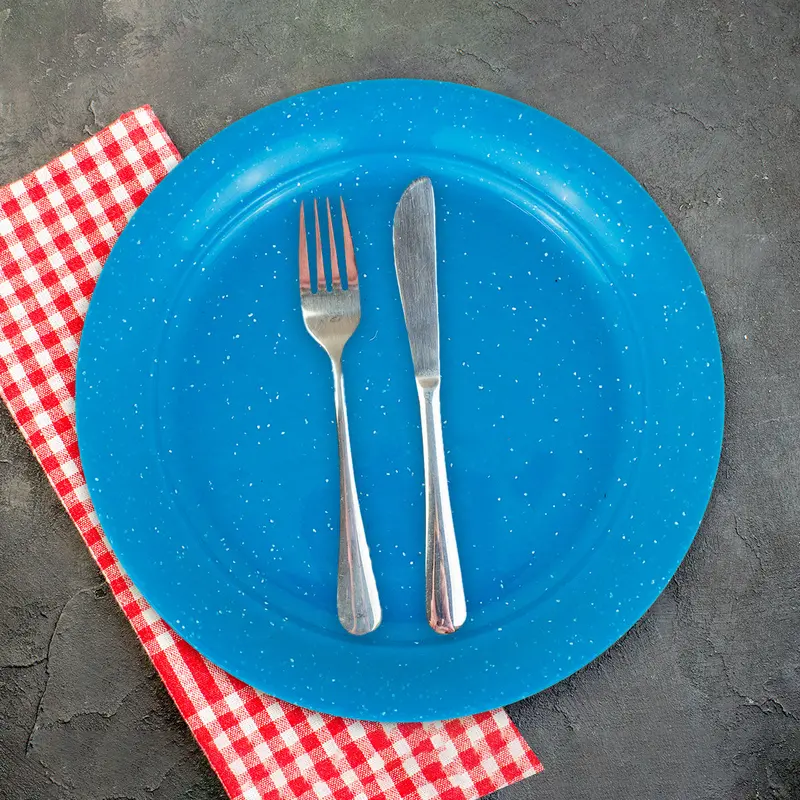 Plato Redondo De Plástico Color Azul, 22 Cm 1