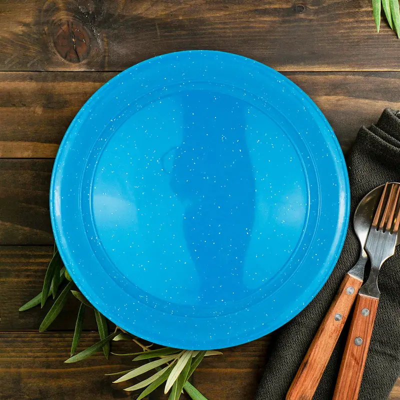 Plato Redondo De Plástico Color Azul, 26Cm 1