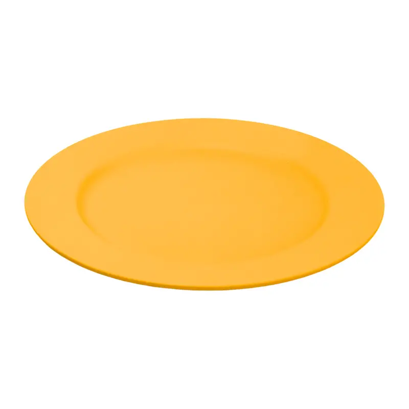 Plato Redondo De Plástico Color Mostaza, 25Cm 2