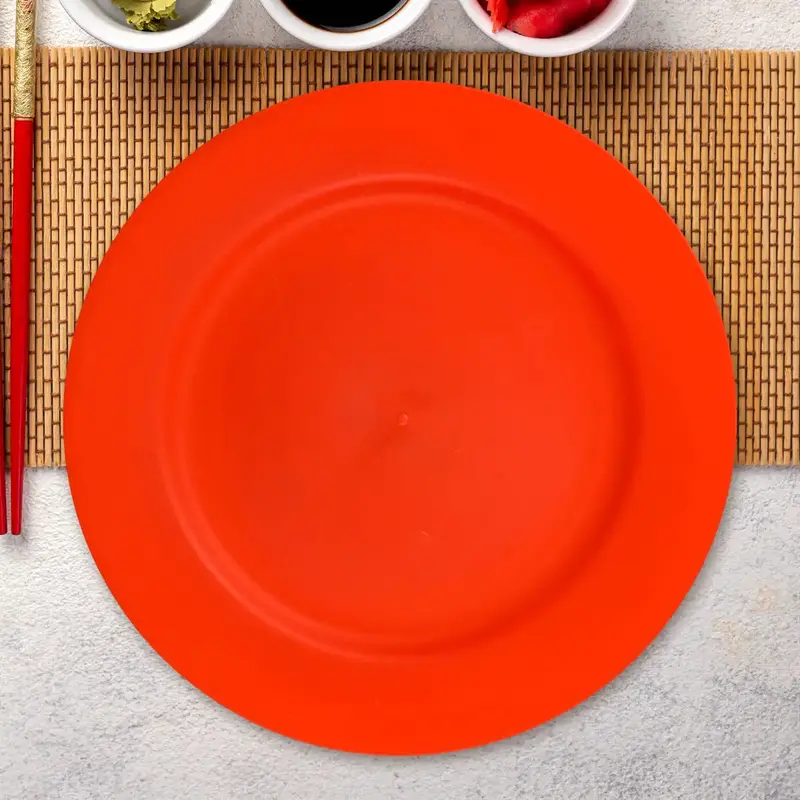 Plato Redondo De Plástico, Color Rojo 2