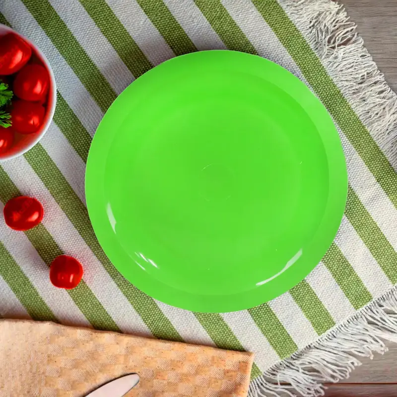 Plato Trinche De Plástico, Color Verde 1
