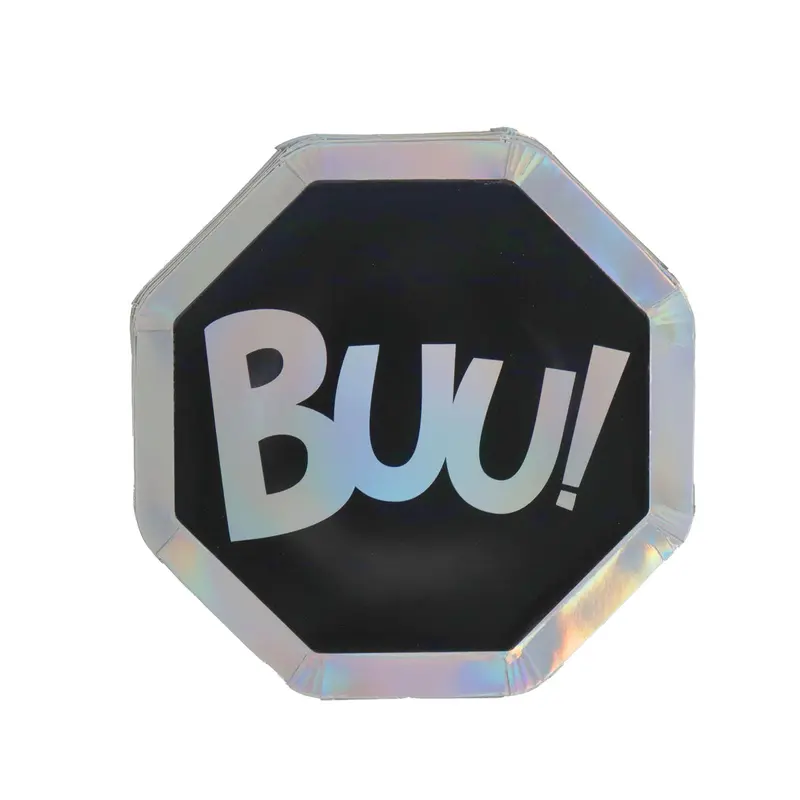 Platos Desechables Con Diseño De Halloween, Buu! 2