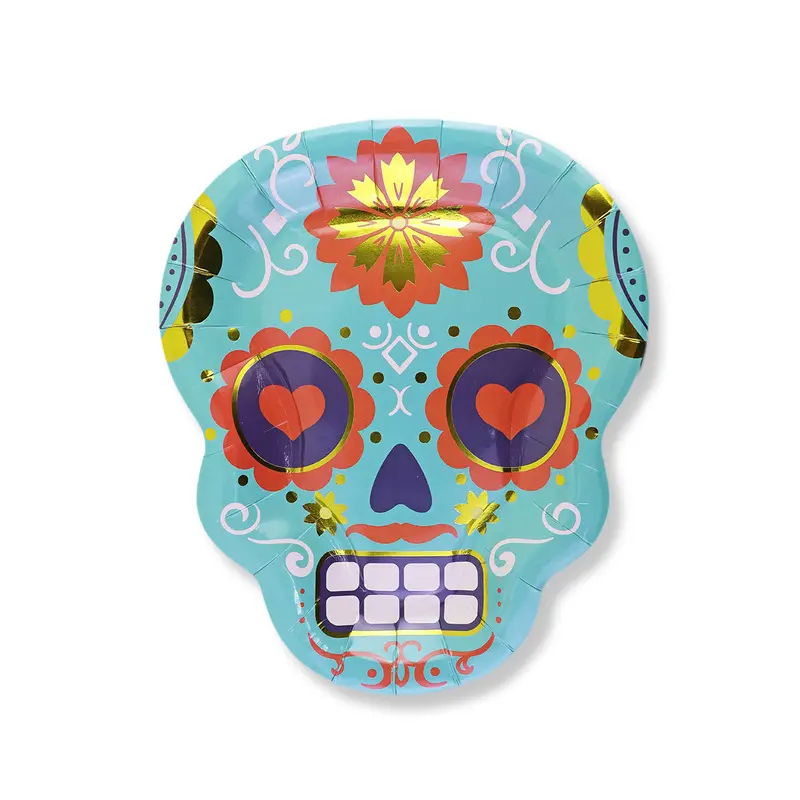 Platos Desechables Con Diseño Temático De Día De Muertos 2