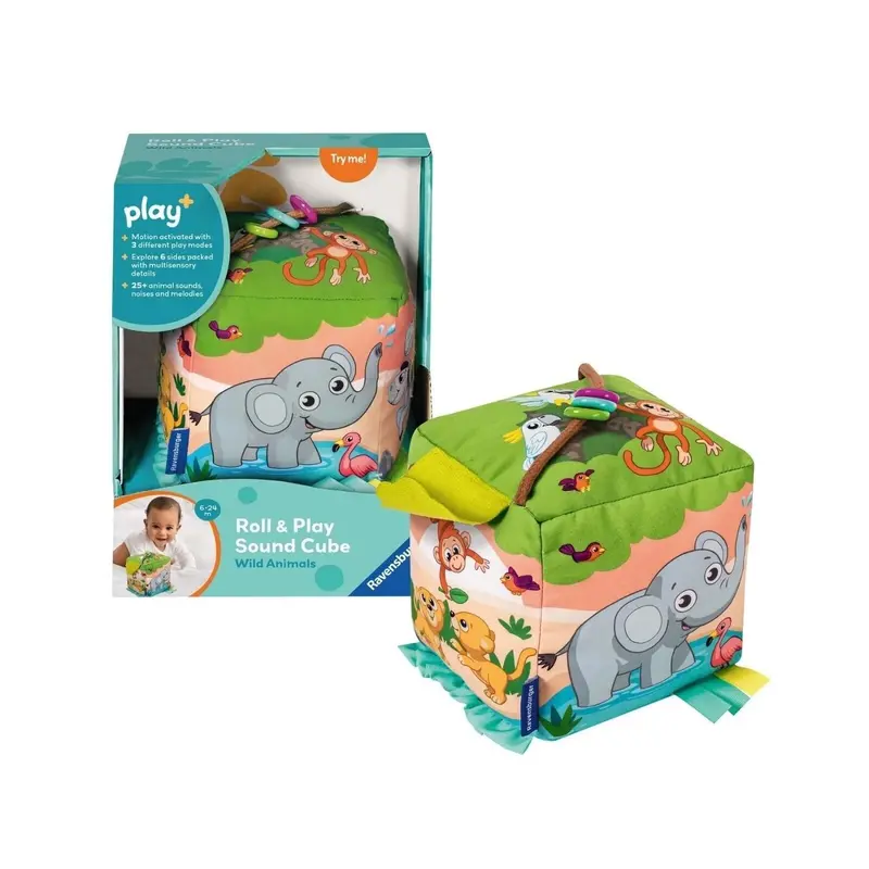 Play+ Roll & Play Sound Cube Wild Animals 1