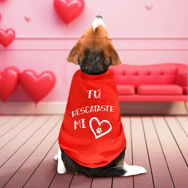 Playera Para Mascota Mi Corazón, Color Rojo 1