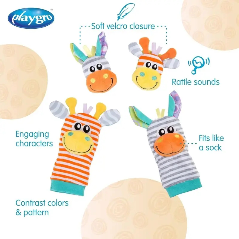 Playgro Jungle Wrist Rattle & Foot Finder 2