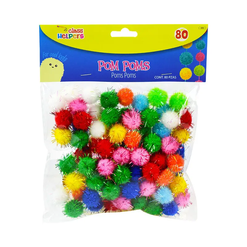 Poms Poms Eday De Diferentes Colores 80Pzas 1