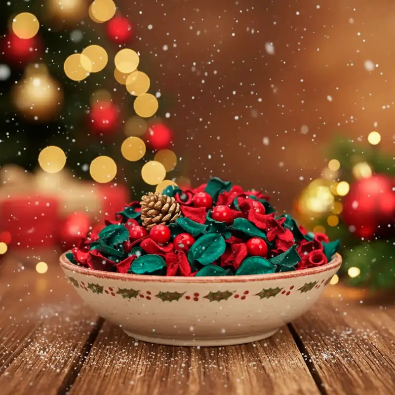 Popurrí Navideño, Color Verde Y Rojo 1
