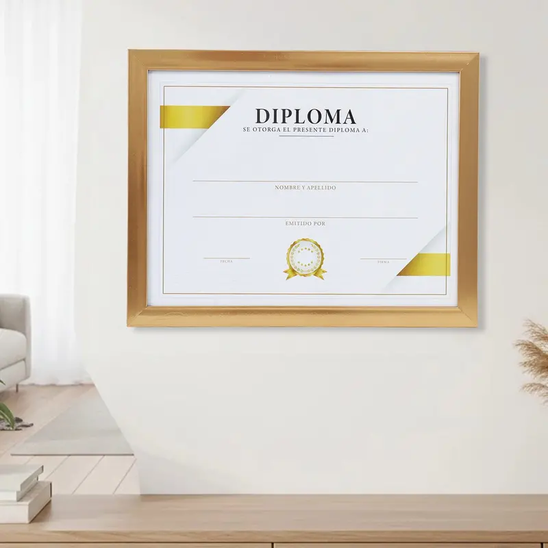 Porta Documento, Madera, Color Dorado 1