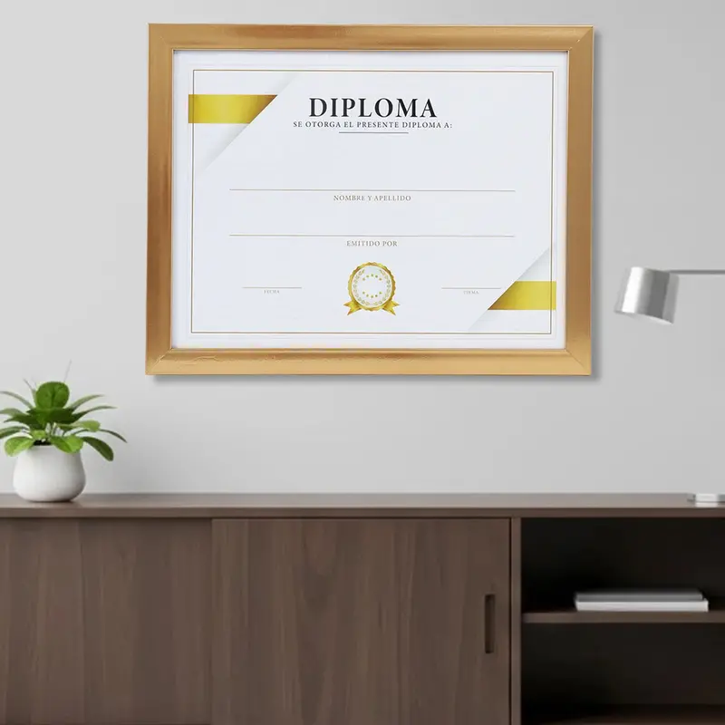 Porta Documento, Madera, Color Dorado 2