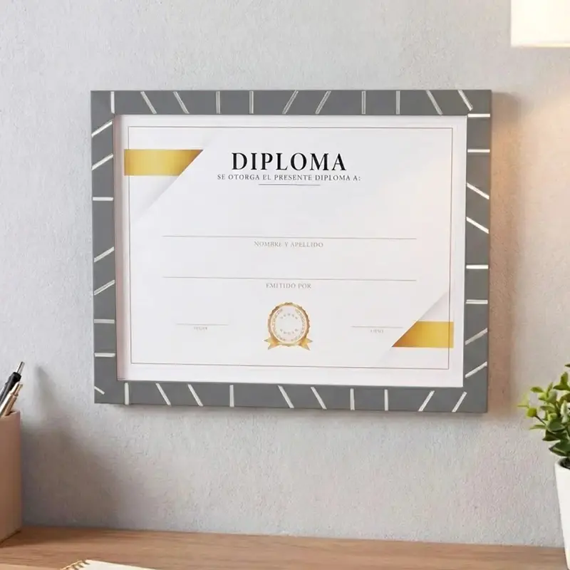 Porta Documento, Marco Gris Y Plata 1