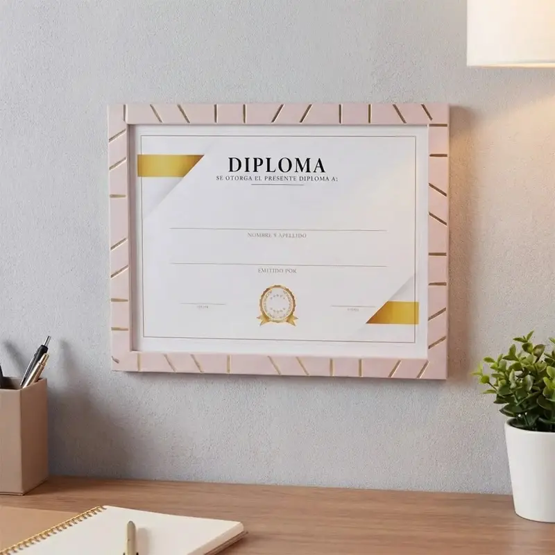 Porta Documento, Marco Madera Rosa 1