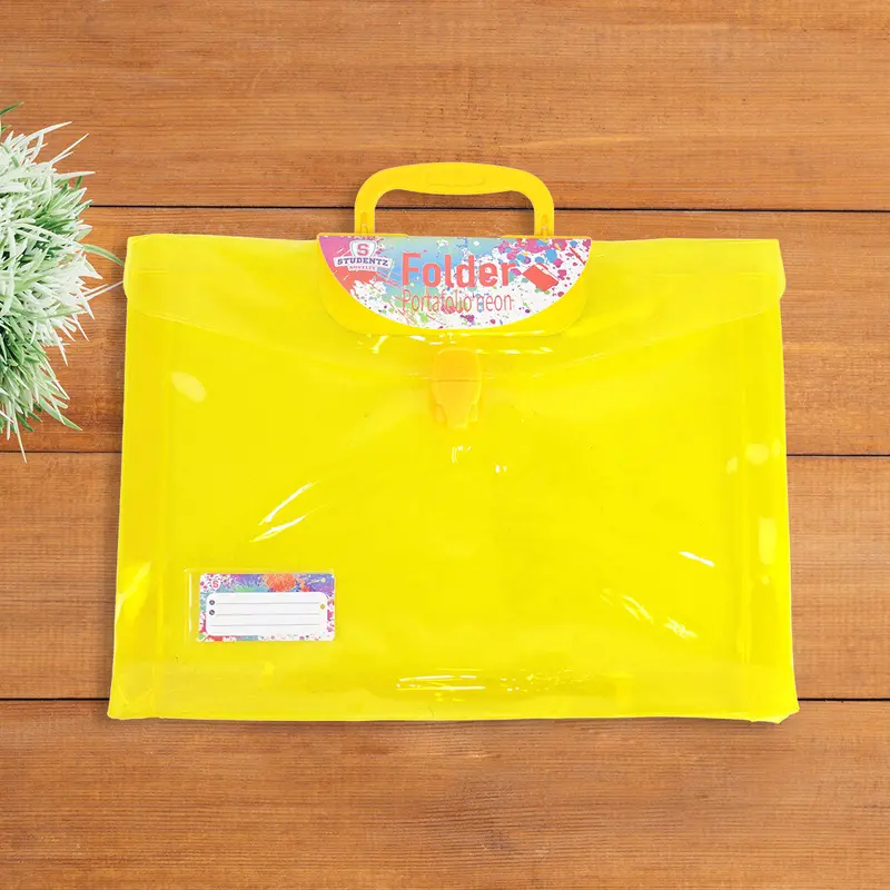 Portafolio De Plástico Amarillo 1