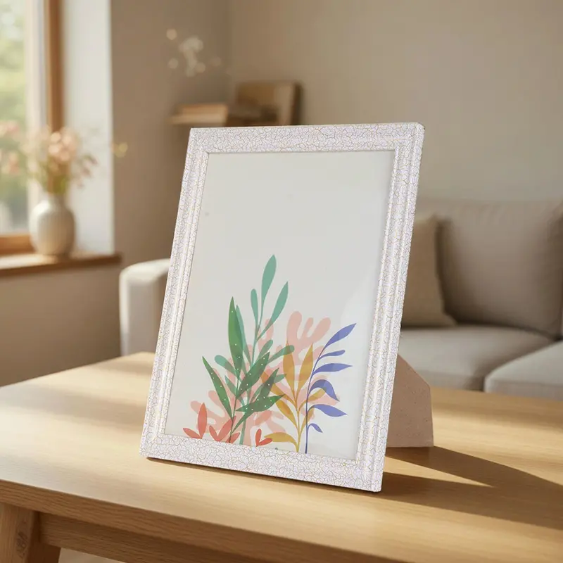 Portarretrato, Acuarela, Plantas, Color Blanco 1