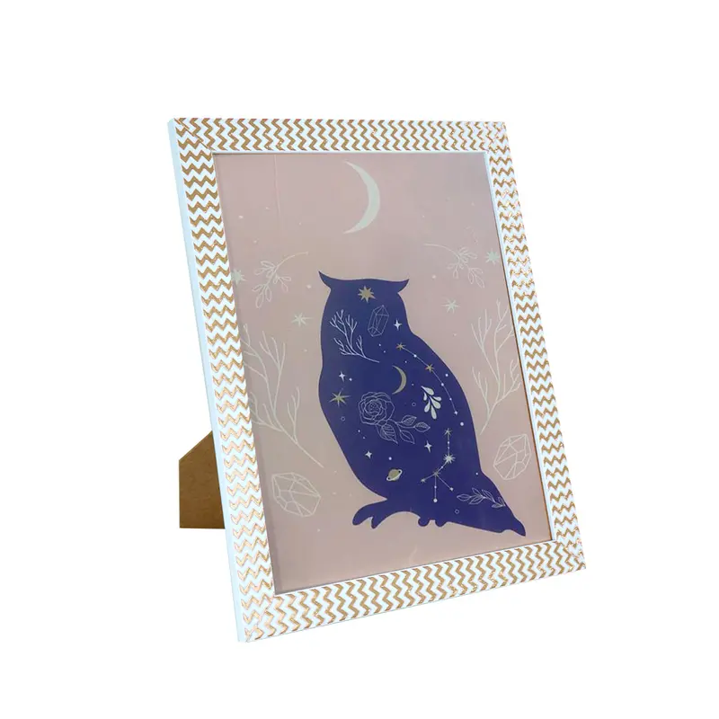 Portarretrato Con Diseño, Color Blanco Con Dorado, 12X17 Cm 2