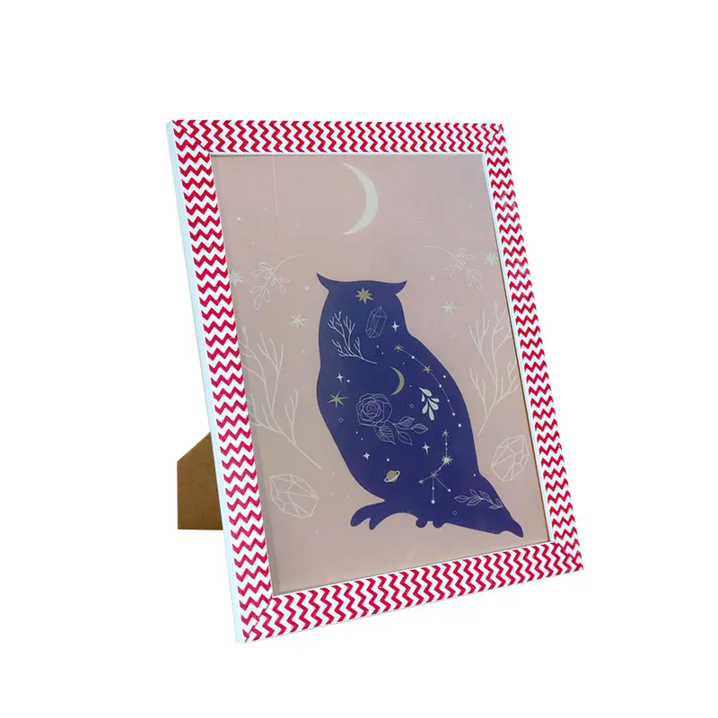 Portarretrato Con Diseño, Color Blanco Con Rojo, 12X17 Cm 2