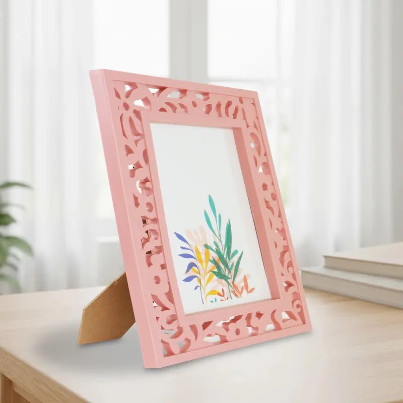 Portarretrato, Diseño Calado, Color Rosa 1