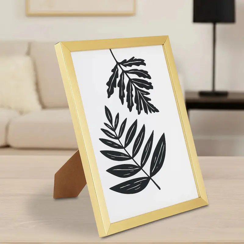Portarretrato, Diseño Hoja, Color Oro 2